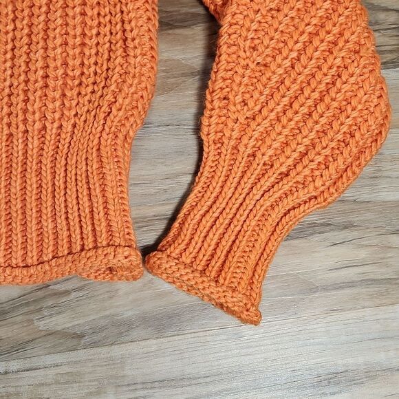 🔹️NWT H&M Divided Orange Soft Chunky Knit Cropped Sweater XSmall - Picture 11 of 14